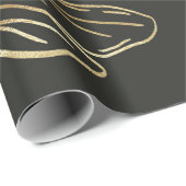 Gold Bee Design, op zwarte achtergrond. Cadeaupapier (Rol Hoek)