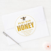 Gold Bee Honey Jar Étiquette Honey Bee & Apier Nom (Enveloppe)