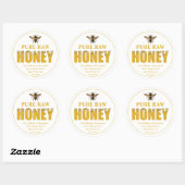 Gold Bee Honey Jar Étiquette Honey Bee & Apier Nom (Feuille)