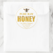 Gold Bee Honey Jar Étiquette Honey Bee & Apier Nom (Sac)