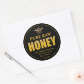 Gold Bee Honey Jar Étiquette Honey Bee & Apier Nom (Enveloppe)