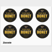 Gold Bee Honey Jar Étiquette Honey Bee & Apier Nom (Feuille)