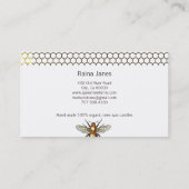 Gold Bee Honeycomb Beekeeper Honey Appiary Visitekaartje (Achterkant)