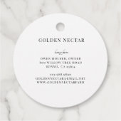 Gold Bee Honeycomb Honeybee Imker Apiary Prijs Bedankjes Labels (Achterkant)