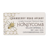 Gold Bee Honeycomb verzendformaat label (Voorkant)