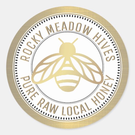 GOLD BEE LOGO BEEKEEPER HONEY LID JAR ÉTIQUETTE (Devant)