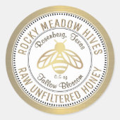 Gold Bee Logo Imker Honey Jar Label (Voorkant)