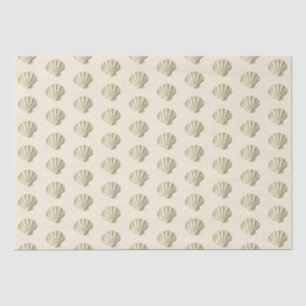 Gold Beige Marine Life Seashell Patroon Tissuepapier