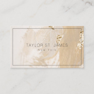 Gold Beige Paint Splatter Visitekaartje