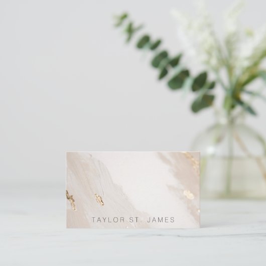 Gold Beige Rustisch Visitekaartje (Staand voorkant)