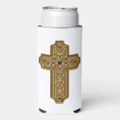 Gold Bejeweled Celtic Style Cross  (Seltzer Achterkant)