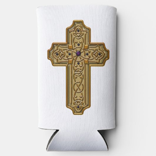 Gold Bejeweled Celtic Style Cross  (Voorkant)
