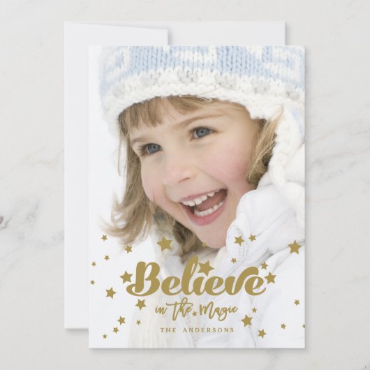 Gold Believe Magic | Carte photo de vacances (Devant)