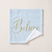 Gold Believe Winter Blue Bad Handdoek (Wasdoekje)