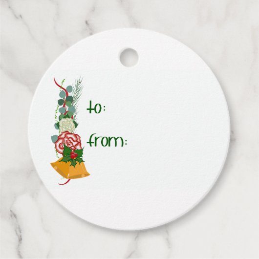 Gold Bells Christmas Gift Label (Voorkant)