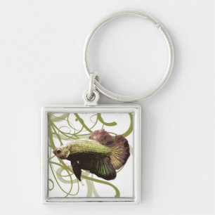 Gold Betta Siamese gevechtsvis Sleutelhanger