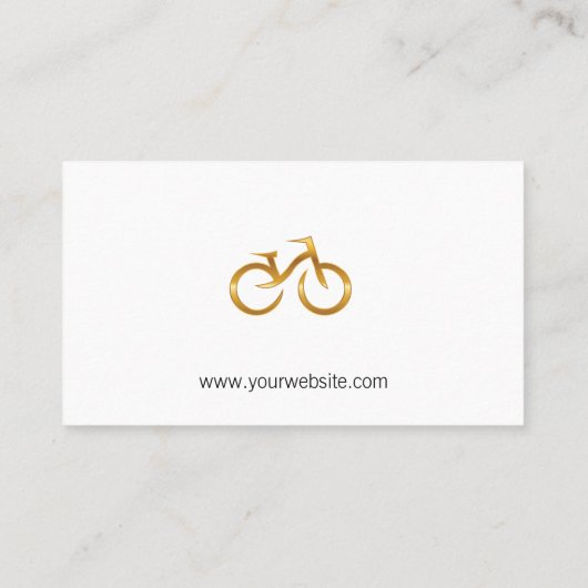 Gold Bicycle Logo | Verkoper repareren Winkel Afsprakenkaartje (Achterkant)