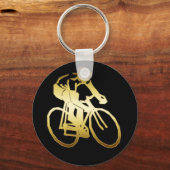 GOLD BIKE RIDER SLEUTELHANGER (Voorkant)