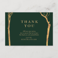 Gold Birch Tree Merci Cartes