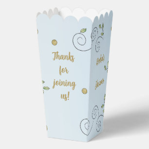 Gold Birds Blue Baby shower Bedankdoosjes