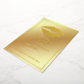 Gold Birthday Kiss Lips Foil Invitation (Rotation)