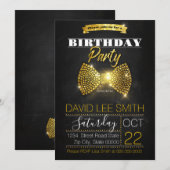 Gold Birthday Party Diamonds stropdas Kaart (Voorkant / Achterkant)