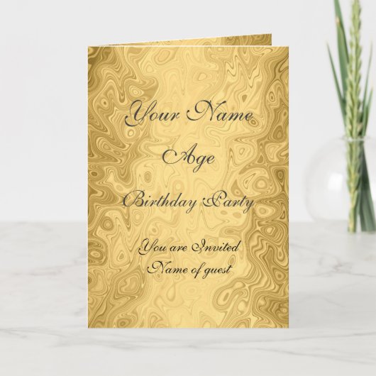 Gold Birthday Party Invitation Tous les anniversai (Devant)