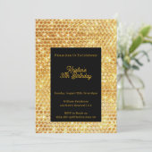 Gold Birthday Uitnodiging (Staand voorkant)