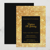 Gold Birthday Uitnodiging (Voorkant / Achterkant)