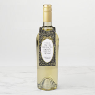 Gold/Black100th Birthday Party Flessenhanger