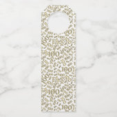 Gold/Black100th Birthday Party Flessenhanger (Achterkant)