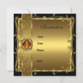 Gold Black 35th Birthday Floral Elegant Classy Kaart (Achterkant)