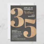Gold Black 35th Birthday Invitation (Devant)