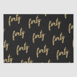 Gold Black 40-jarige feestdag Glitter "40" Tissuepapier
