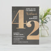 Gold Black 42e Invitation anniversaire (Debout devant)