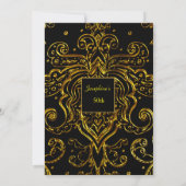 Gold Black 50th 60th 70th Birthday Kaart (Achterkant)