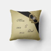 Gold Black 50th Wedding Jubileum Kussen (Achterkant)