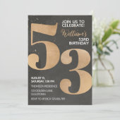 Gold Black 53e anniversaire Invitation (Debout devant)