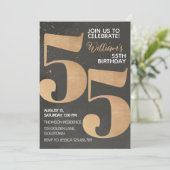 Gold Black 55e anniversaire Invitation (Debout devant)