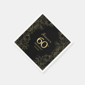 Gold Black 60e verjaardag Servet (Hoek)