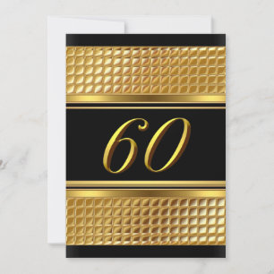 Gold & Black 60th Birthday Party Invitation