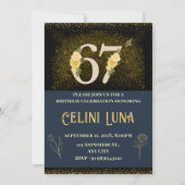 Gold & Black 61st-69th Birthday Party Invitations (Devant)