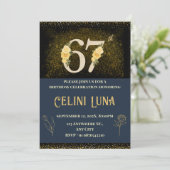 Gold & Black 61st-69th Birthday Party Invitations (Debout devant)