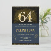 Gold & Black 61st-69th Birthday Party Invitations (Debout devant)