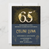 Gold & Black 61st-69th Birthday Party Invitations (Devant)