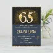 Gold & Black 61st-69th Birthday Party Invitations (Debout devant)