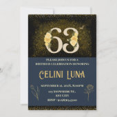 Gold & Black 63e anniversaire Invitations (Devant)