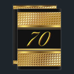 Gold & Black 70th Birthday Party Invitation<br><div class="desc">Invitation du 70e anniversaire. Or et noir. Exclusive Zazzle. Customisez avec vos propres détails.</div>