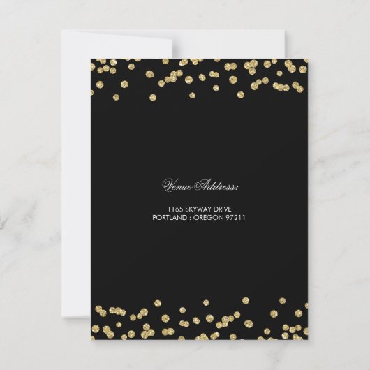 Gold Black 80th Birthday Save Date Confetti Save The Date (Achterkant)