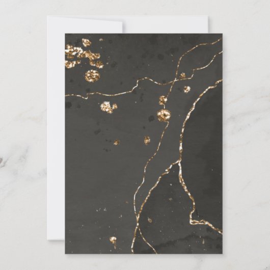 Gold Black 81st Birthday Invitation (Dos)